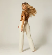 HIGH WAIST STRAIGHT LEG FIVE-POCKET JEANS