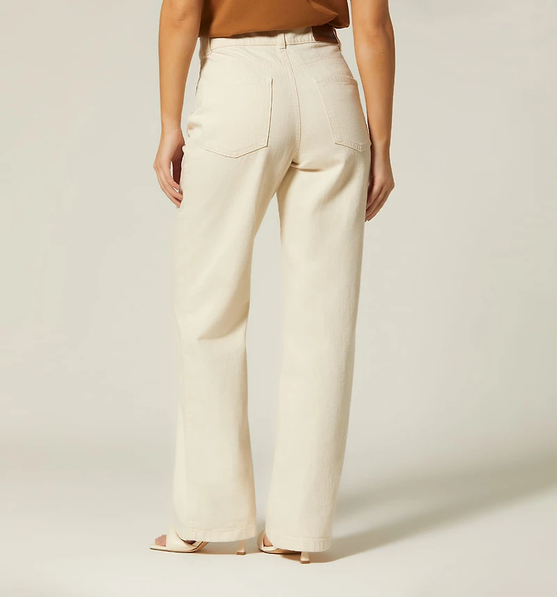 HIGH WAIST STRAIGHT LEG FIVE-POCKET JEANS