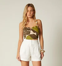 CROP BLOUSE WITH TRIM