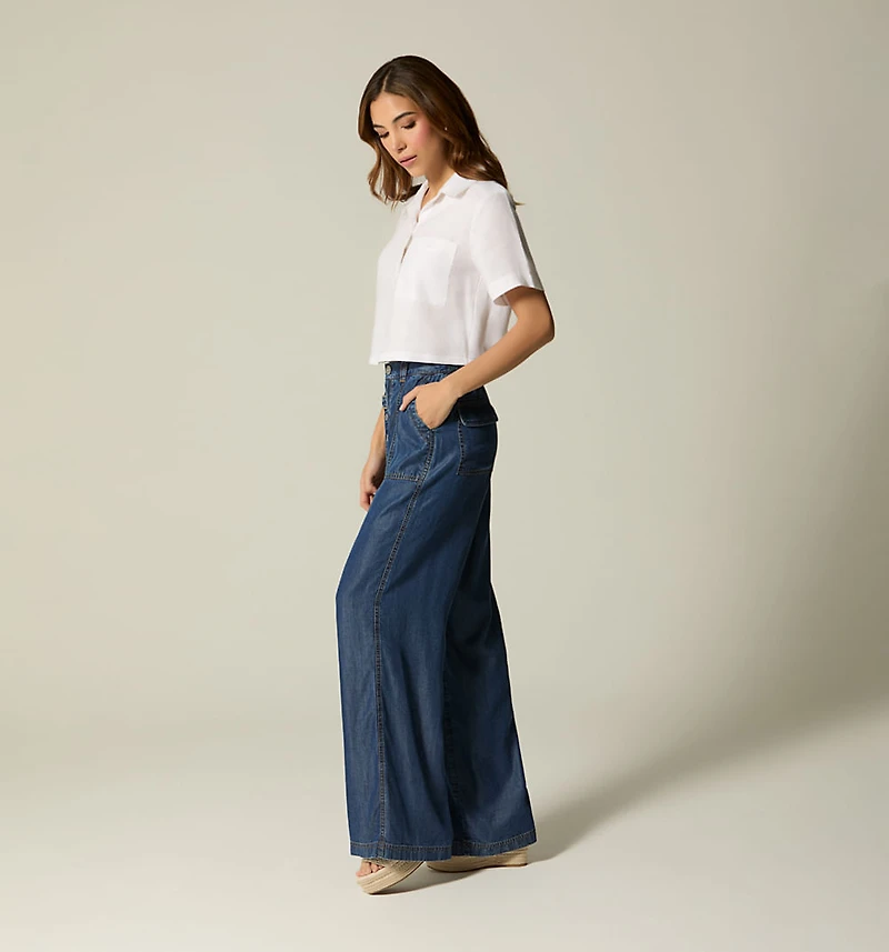 SHORT SLEEVE BLOUSE WITH POLO COLLAR