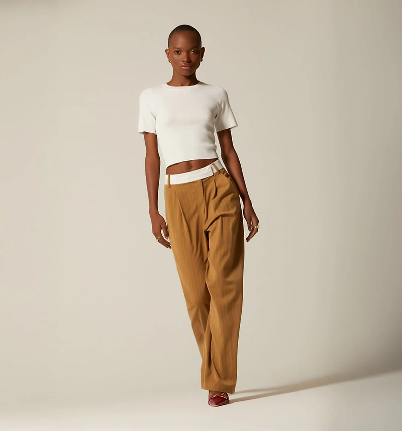 Pants with Contrast Waistband
