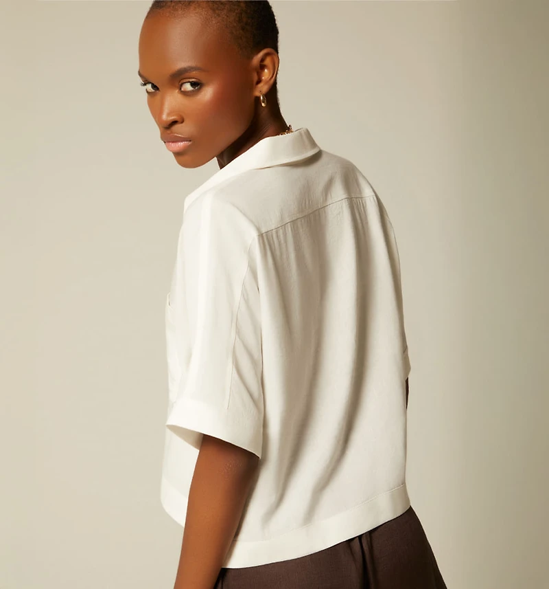 SHORT SLEEVE BOXY BLOUSE