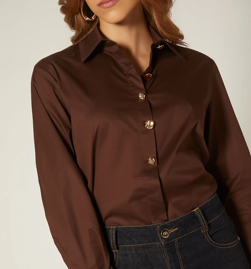 LONG SLEEVE SHIRT WITH LUXURY BUTTONS