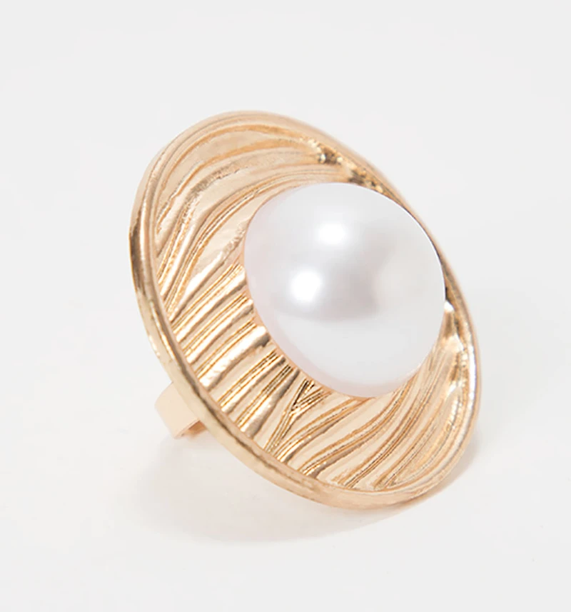 ROUND RING MAXI PEARL