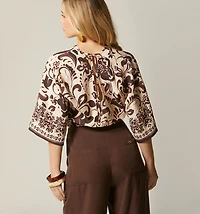 CROSS SHORT SLEEVE BLOUSE