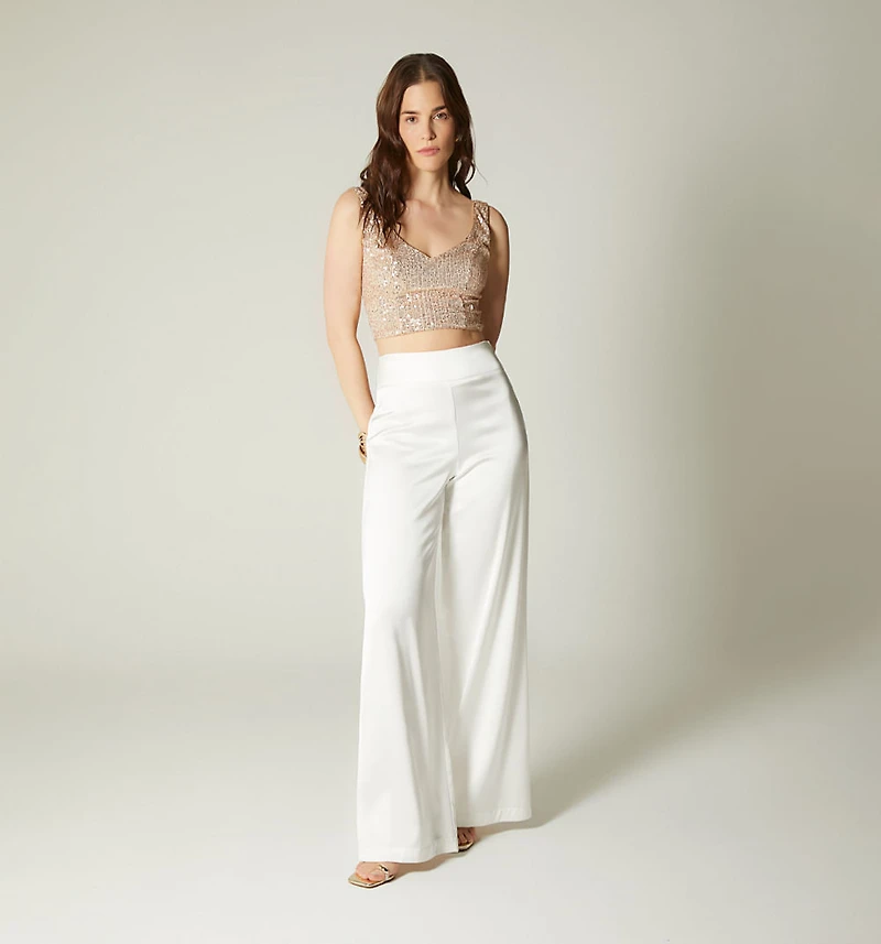 Sequin Crop Blouse