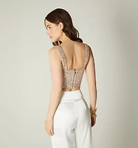 Sequin Crop Blouse