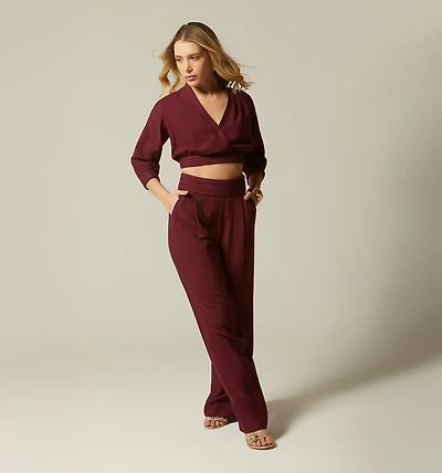 3/4 SLEEVE TIE BLOUSE
