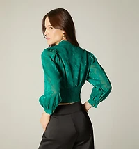 PUFF SLEEVE BLOUSE WITH WRAP FRONT