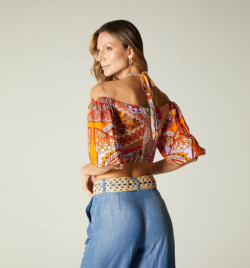 OFF-THE-SHOULDER BLOUSE 3/4 SLEEVE
