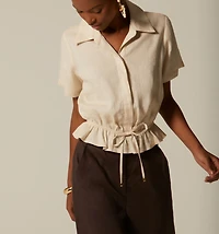 SHORT SLEEVE BLOUSE WITH ELASTIC