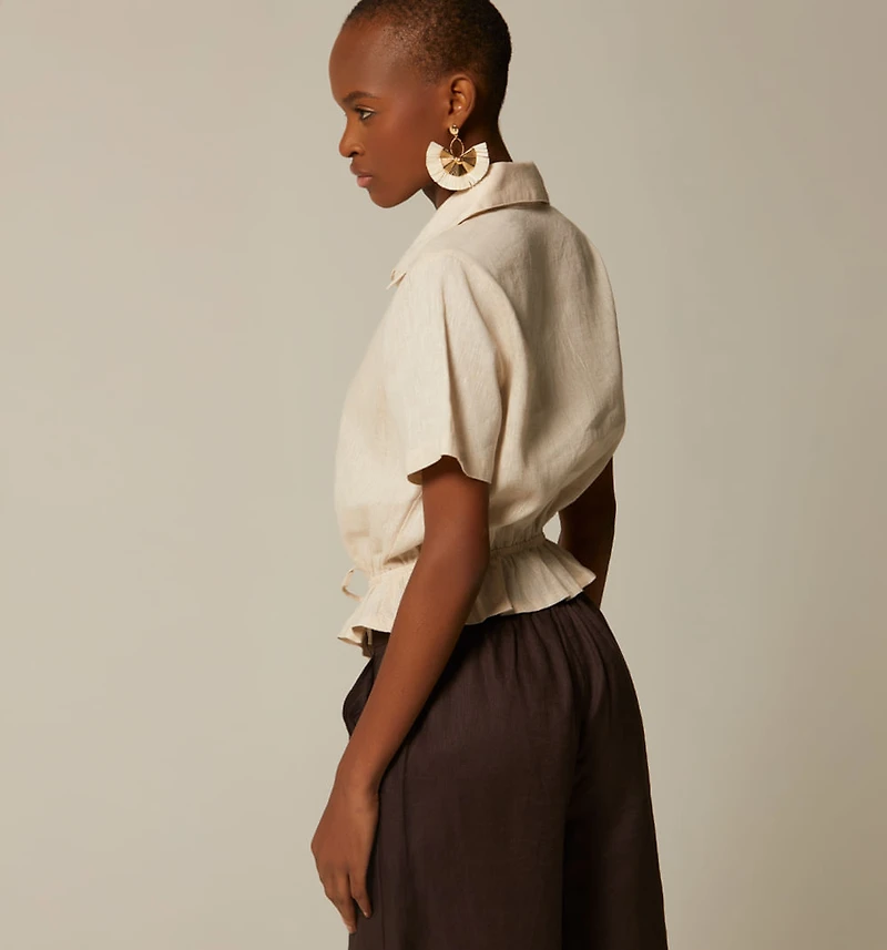 SHORT SLEEVE BLOUSE WITH ELASTIC