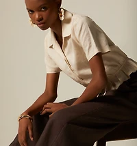 SHORT SLEEVE BLOUSE WITH ELASTIC