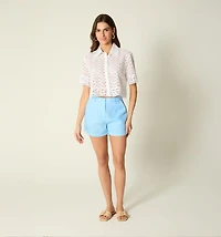 HIGH-WAISTED BERMUDA SHORTS