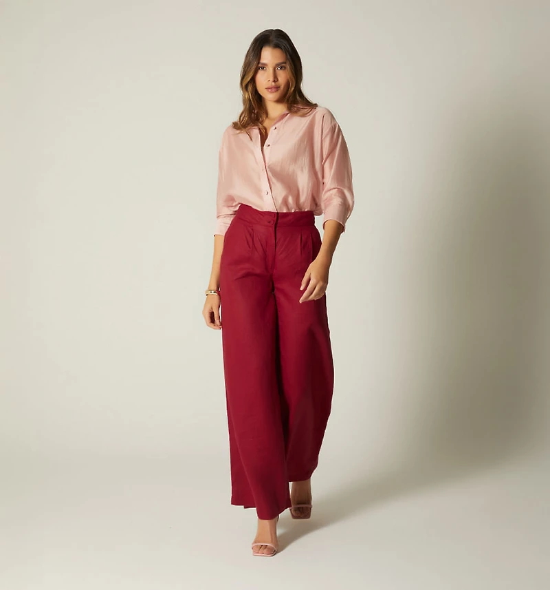 HIGH WAIST PLEATED PALAZZO PANTS