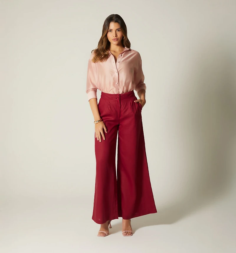 HIGH WAIST PLEATED PALAZZO PANTS