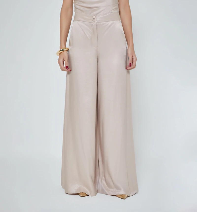 HIGH WAISTED PLEATED PALAZZO PANTS