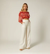 PANTS WITH WAISTBAND AND BUTTON