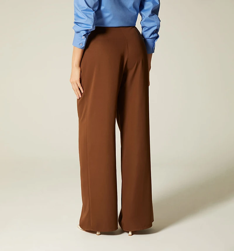 High-waisted Palazzo Pants with Pleats