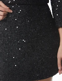 SHORT SEQUIN SKIRT