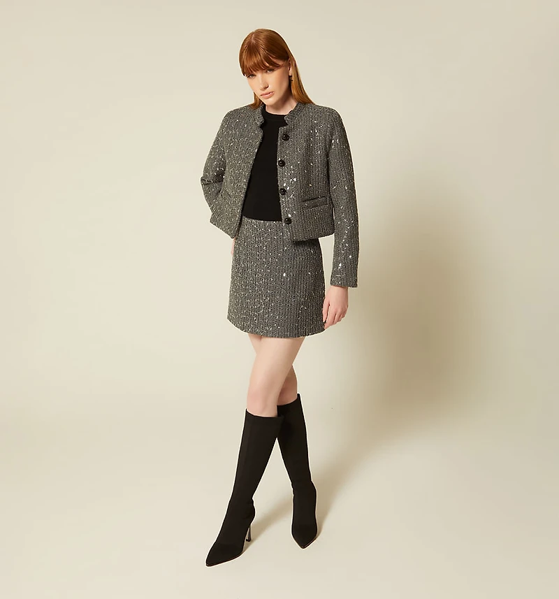 TWEED JACKET WITH SEQUINS