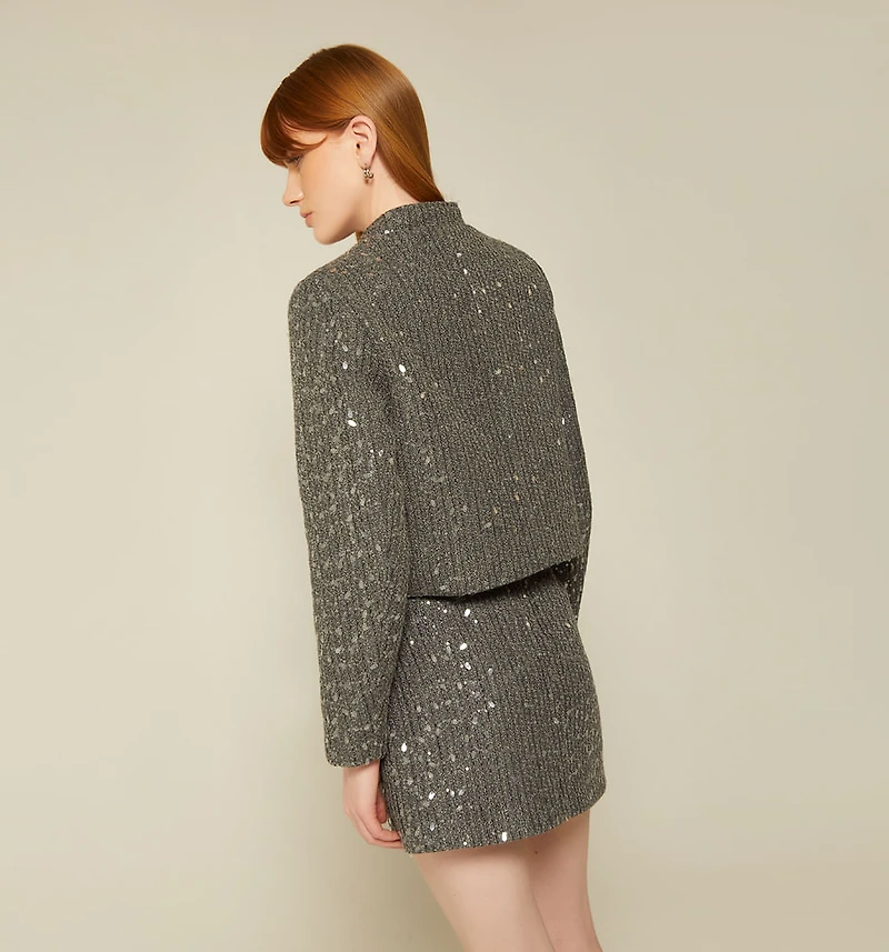 TWEED JACKET WITH SEQUINS