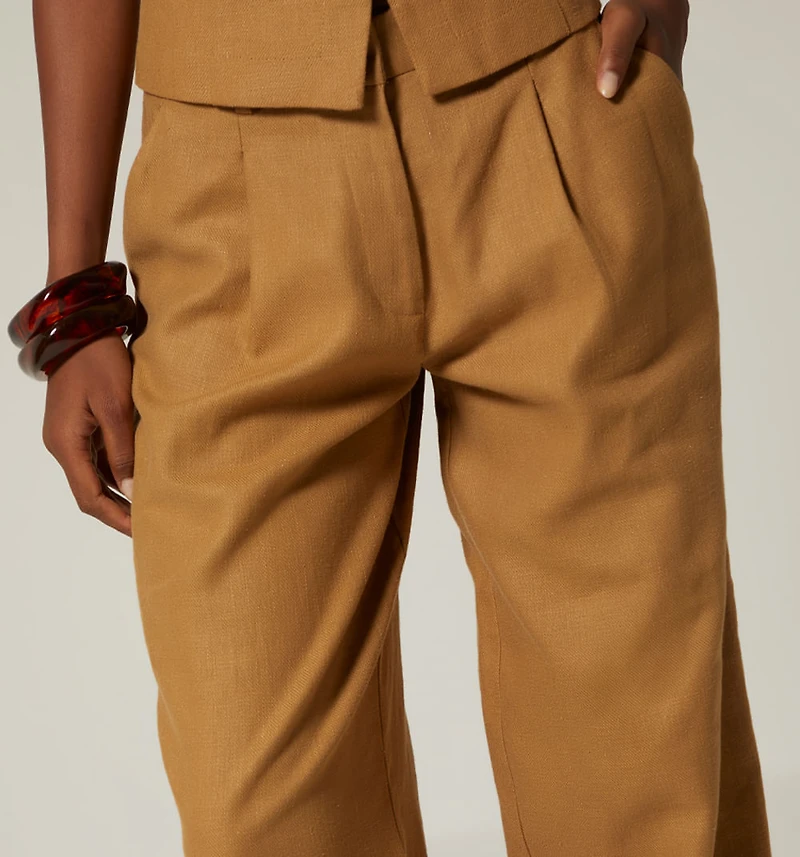 HIGH WAIST PALAZZO PANTS WITH BUTTONS