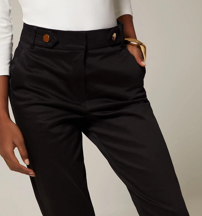 HIGH WAIST PANTS WITH WAISTBAND DETAIL