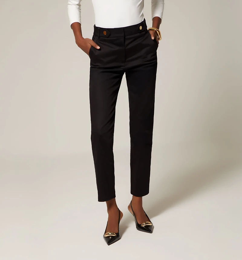 HIGH WAIST PANTS WITH WAISTBAND DETAIL