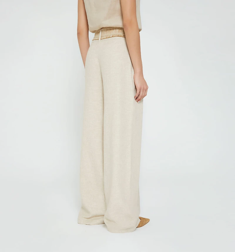 High Waist Palazzo Pants with Belt