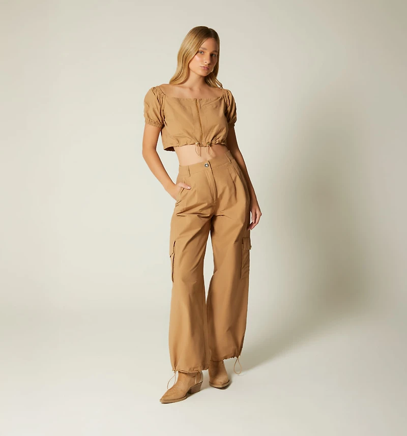 HIGH-WAISTED PALAZZO PANTS WITH POCKETS