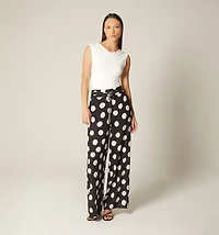 PALAZZO PANTS WITH RUCHING ON BACK WAISTBAND