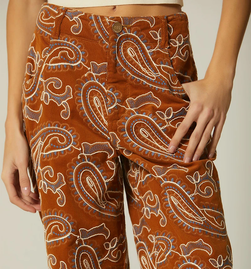 High-Waisted Palazzo Pants Jacquard