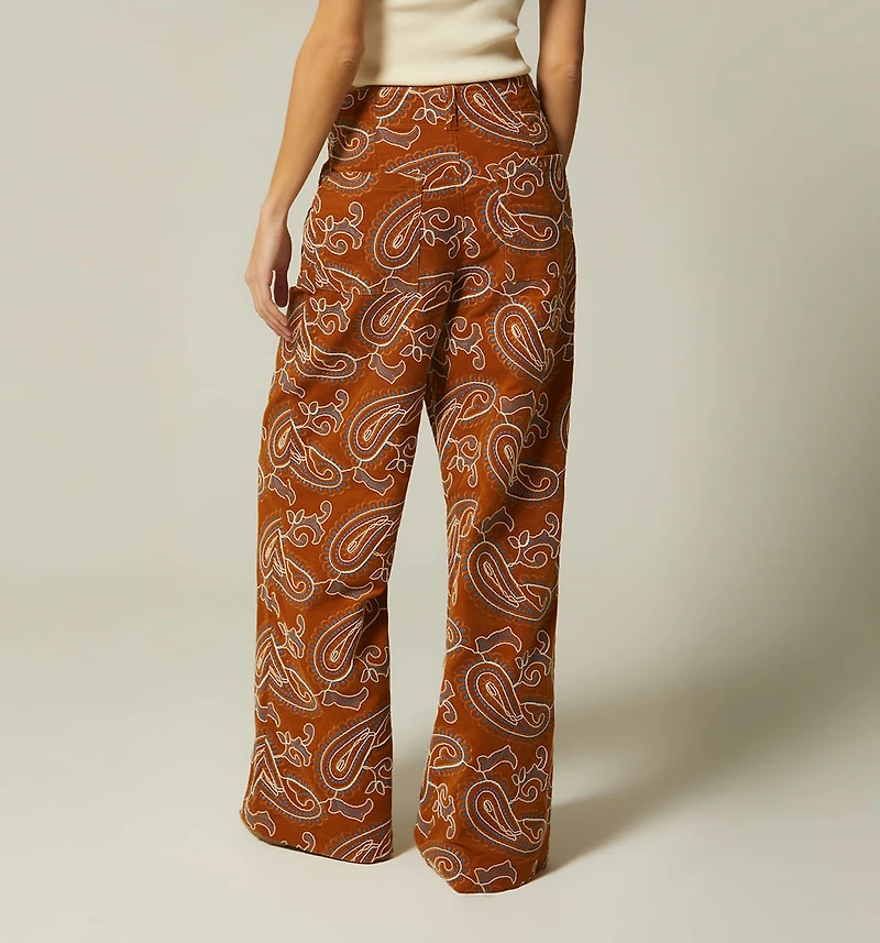 High-Waisted Palazzo Pants Jacquard