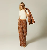 High-Waisted Palazzo Pants Jacquard