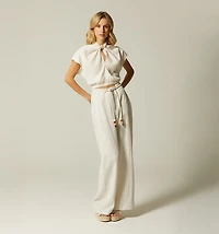 HIGH WAIST PALAZZO PANTS WITH DRAWSTRING