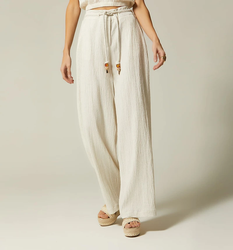 HIGH WAIST PALAZZO PANTS WITH DRAWSTRING