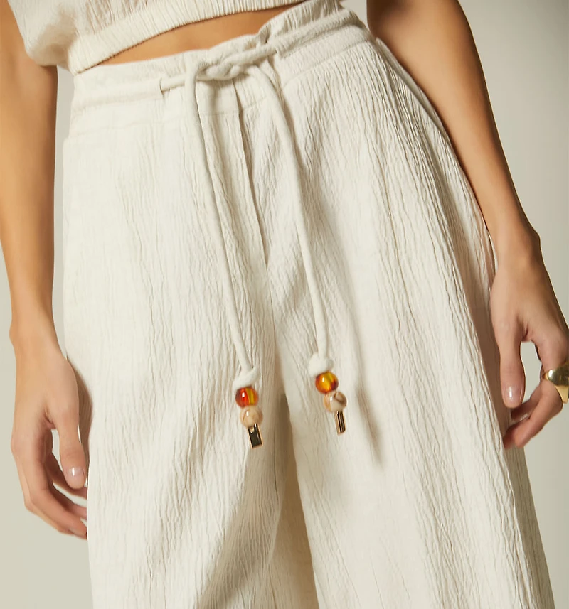 HIGH WAIST PALAZZO PANTS WITH DRAWSTRING