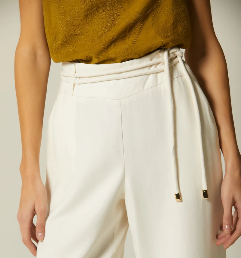 HIGH-WAISTED PALAZZO PANTS WITH DOUBLE STRAP