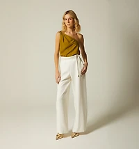 HIGH-WAISTED PALAZZO PANTS WITH DOUBLE STRAP