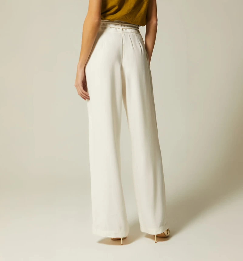 HIGH-WAISTED PALAZZO PANTS WITH DOUBLE STRAP