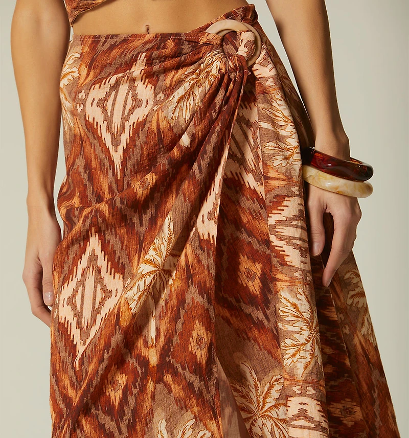 LONG WRAP SKIRT WITH BUCKLES