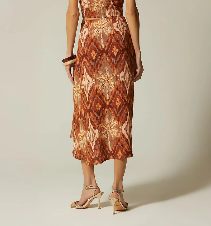 LONG WRAP SKIRT WITH BUCKLES