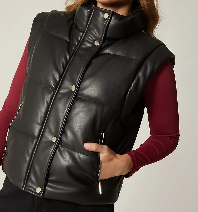 PADDED SLEEVELESS JACKET