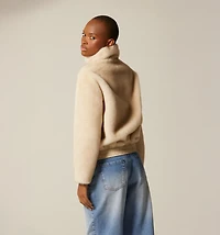 FURRY JACKET WITH NECK HARDWARE