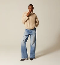 FURRY JACKET WITH NECK HARDWARE