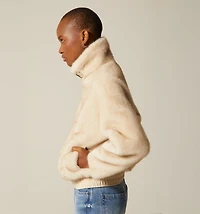 FURRY JACKET WITH NECK HARDWARE
