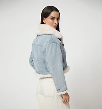 SEQUIN JACKET WITH HOOD