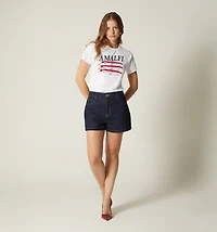 HIGH WAIST BASIC FIVE-POCKET SHORT
