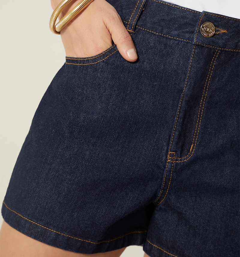 HIGH WAIST BASIC FIVE-POCKET SHORT